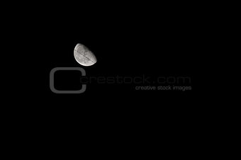 Moon in a Black Night Sky
