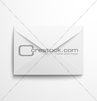 Blank white envelope with shadow