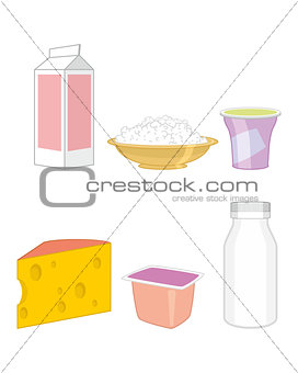 Set of a dairy products