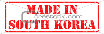 Made in  South Korea - Red Rubber Stamp.