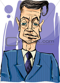 man in suit drawing illustration