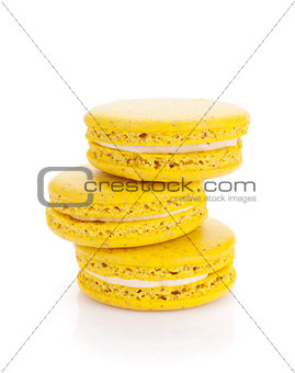 Yellow macaron cookies