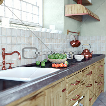 vintage kitchen interior