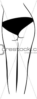Sexy woman back wearing panties