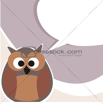 Funny vector talking owl illustration