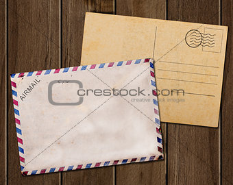 Old blank  post card white background
