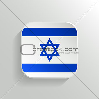 Vector Button - Israel Flag Icon on White Background