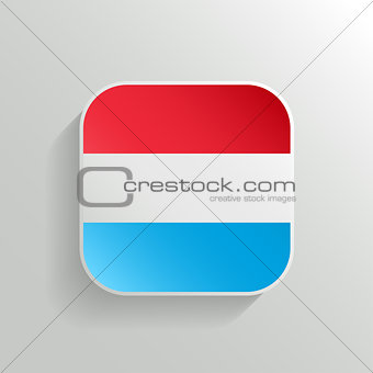 Vector Button - Luxembourg Flag Icon on White Background