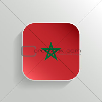 Vector Button - Morocco Flag Icon on White Background