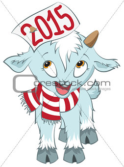 Christmas goat  hold on the horn symbol 2015