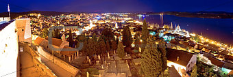 Town of Sibenik evening panorama