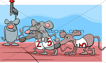 rat race cartoon illustration