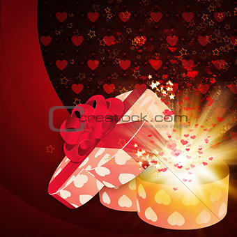 Card with heart shaped box