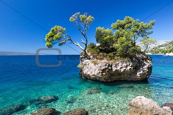 Croatian beach at a sunny day, Brela, Croatia