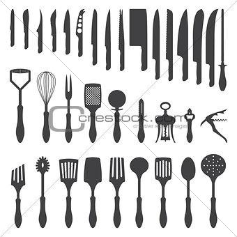 dinner cutlery silhouette set