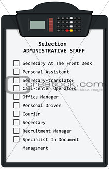 Clipboard with Selection Administrative Staff