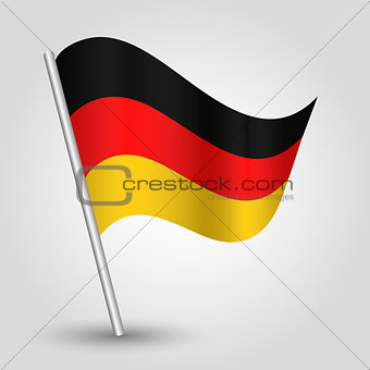 vector 3d waving german  flag on pole