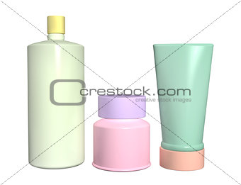 Three cosmetic tubes