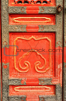 Ancient door in Forbidden City, Beijing, China