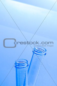 detail of empty test tubes in laboratory on table