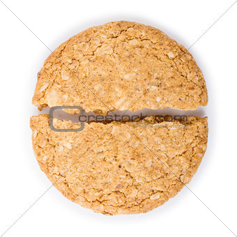 Break up cookies isolated on white