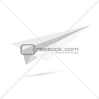 illustration of origami paper airplane on white background