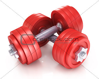 Big black dumbells over white background