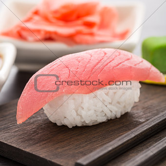 Nigiri sushi with tuna