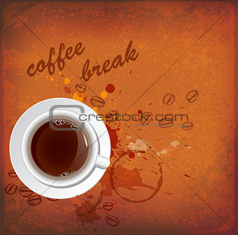 Vintage background with cup of coffee