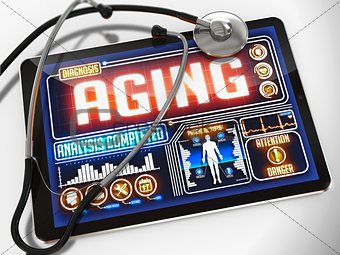 Aging on the Display of Medical Tablet.