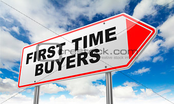 First Time Buyers on Red Road Sign.