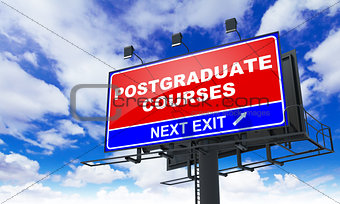 Postgraduate Courses on Red Billboard.