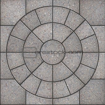Gray Pavement  Slabs in the Form of Circle.