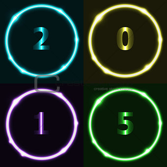 Colorful circle effect with 2015