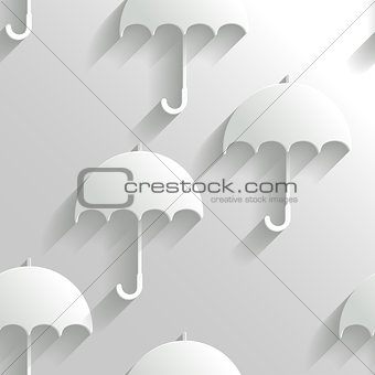 Abstract White Seamless Background with Umbrellas
