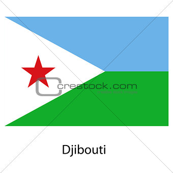 Flag  of the country djibouti. Vector illustration. 