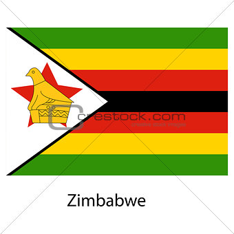 Flag  of the country zimbabwe. Vector illustration. 