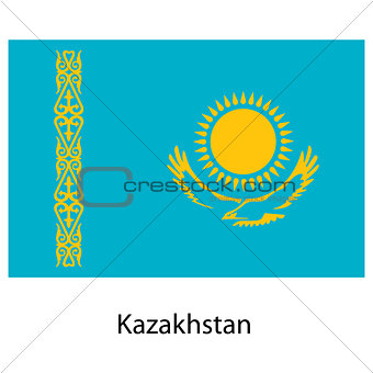 Flag  of the country  kazakhstan. Vector illustration. 
