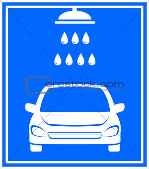 icon with car washing