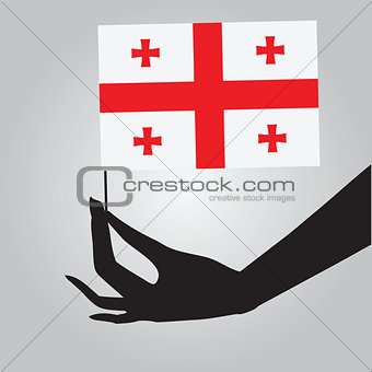Hand with Georgia flag