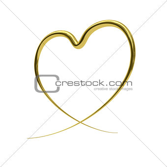 Abstract golden heart