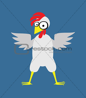 Big chicken with a red crest
