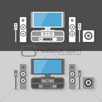 Modern Home Cinema Entertainment with two color kits