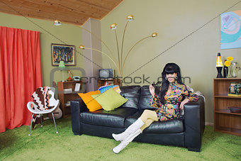 Cute Woman on Sofa