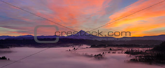 Pre Sunrise Over Mount Hood Panorama