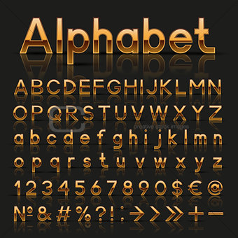 Decorative golden alphabet
