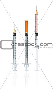 collection syringe on an isolated white background