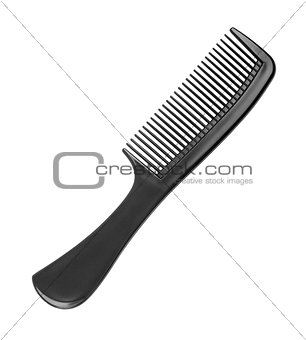 black barber comb on an isolated white background