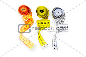 Tape Measure isolated on white.