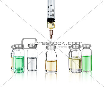 Medical ampoules, isolated on white